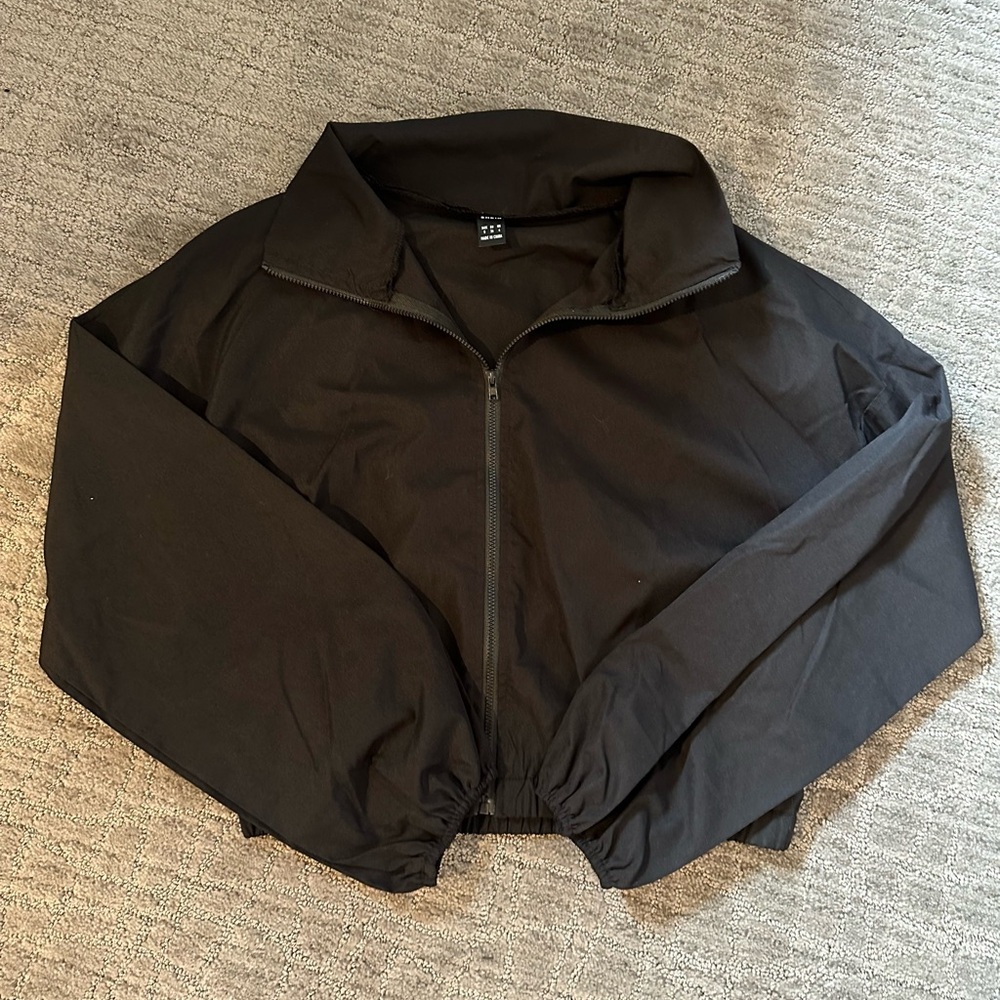 Barely Worn Light Scrunched Zip Up Jacket
